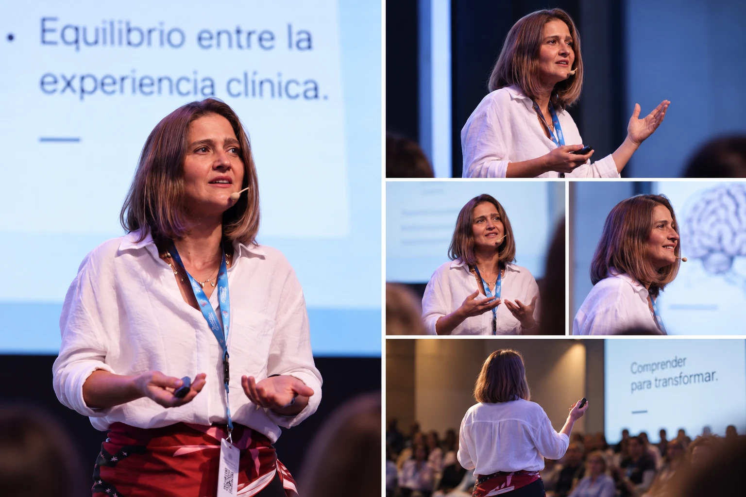 Dra. Dorita Olarte durante una conferencia profesional
